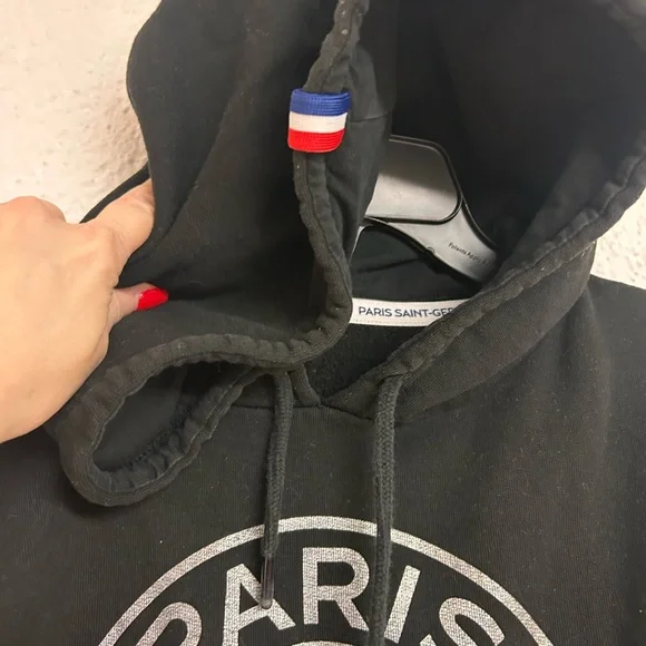 Paris Saint-Germain Big  Black Logo Sweatshirt Size Large Hoodie - Picture 6 of 6